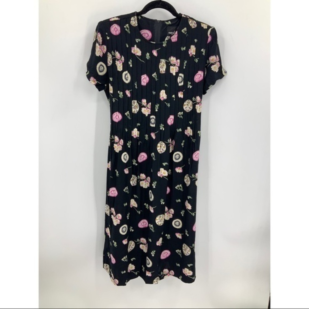 Positive attitude vintage granny core floral button print dress 10